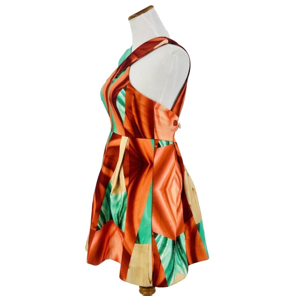NWT AQ/AQ Multicolored Crisscross Strap Fit & Flare Mini Dress 4 | Avant-Garde - Picture 5 of 16